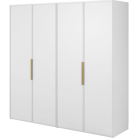 Selsey Frame - Kleiderschrank 4-türig mit Kleiderstange und Schubladen, 200 cm, weiß (1/5)