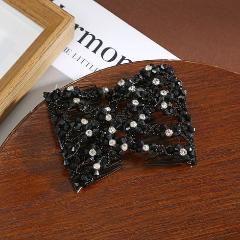 KOWOLL Peigne à cheveux perlé, accessoires pour cheveux femmes, peigne élastique à perles, pince à cheveux, peigne magique, outil pour chignon