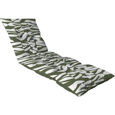 Coussin bain de soleil - JARDIN PRIVE - Flocons Convexe Algue - 118 x 78 x 54 cm