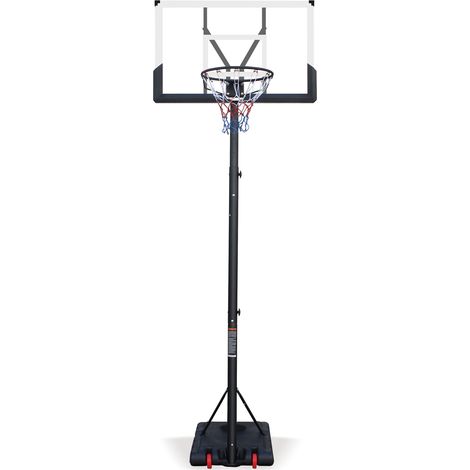 Canestro da basket da esterno regolabile in altezza 173,74-304,8 cm con ruote, PVC e rete in nylon (1/5)