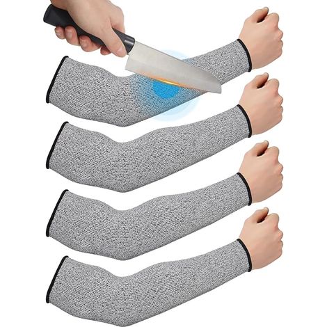 2 pares de mangas resistentes a los cortes, protectores de brazo delgados, protectores de brazo para piel fina, mangas para prevenir moretones para hombres y mujeres (1/5)