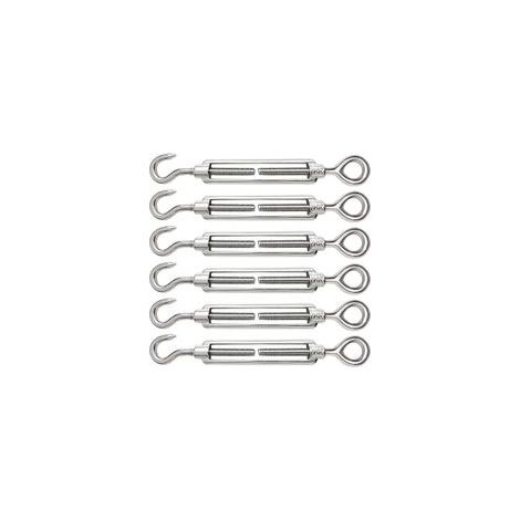 6 Pièces Tendeur Cable M6 Tendeur Cable Inox 304 Réglable Crochet de Ridoir et Oeil pour Tendeur de Fil Cable Acier Corde Crochet Tendeur Accessoires (1/5)