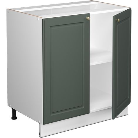 Spülenunterschrank Fame-Line, Grün-Gold Landhaus, 80 cm mit Regal, AP Marmor, Vicco