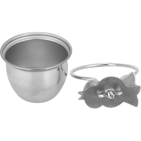 Mangeoire à nourriture et eau pour perroquets en acier inoxydable, tasse d'alimentation pour oiseaux avec support à pince 7,5 cm/3,0 pouces (1/5)