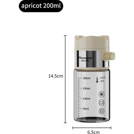 Flacon doseur de sel de cuisine (beige, 200 ml) de 0,5 g, avec distributeur à bouton-poussoir.