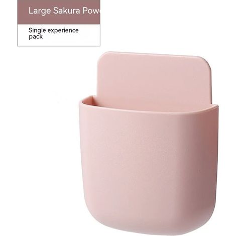 Boîte de rangement murale (rose) avec support pour prise de téléphone portable, support pour télécommande et étui de rangement pour climatiseur et télévision (1/5)