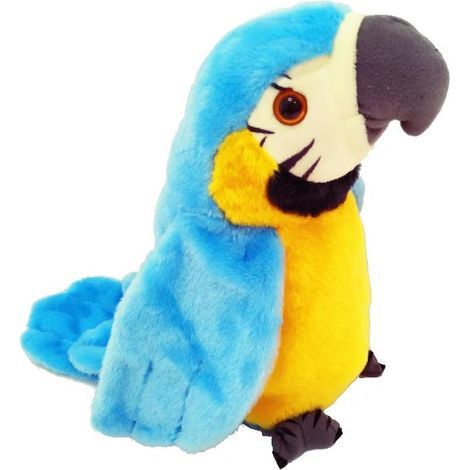 NewAnimeJp Houwsbaby Perroquet parlant, disque répétitif, oiseau électronique de compagnie, peluche parlante, jouet animé pour anniversaire de printemps pour enfants, 22 cm (rouge) (1/5)