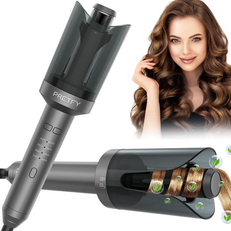 Boucleur a Cheveux, Fer a Boucler, Fer à Friser Automatique pour la Coiffure, 4 Température Réglable, Câble Anti-emmêlement Rotatif à 360° Alimentation Sans Interrupt (Noir) (1/5)