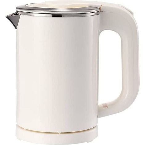 Portable Electric Kettle - 0.5L Small Stainless Steel Travel Kettle - Quiet & Cold Touch Quick Boiler - Great for Travel Boiling Water, Coffee, Tea (White MUMU) (1/4)