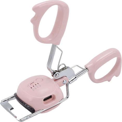 Recourbe-Cils Chauffant, Chauffe Rapide, 4 Réglages de Température, 55 °C à 85 °C, Recourbe-Cils électrique avec Fonction Mémoire, pour Plats, Doux et Durs, Utilisation (Rose) (1/5)