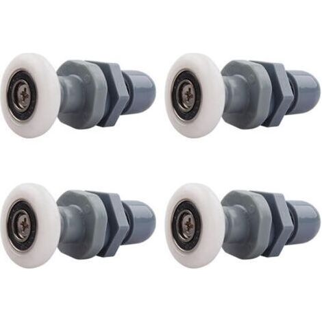 Roulettes Porte de Douche, Roulette Porte Coulissante Douche en Laiton 4 Pièces pour Rouleau pour Remplacement de Douche Coulissante Verre Porte Coureurs Rouleaux (19MM)
