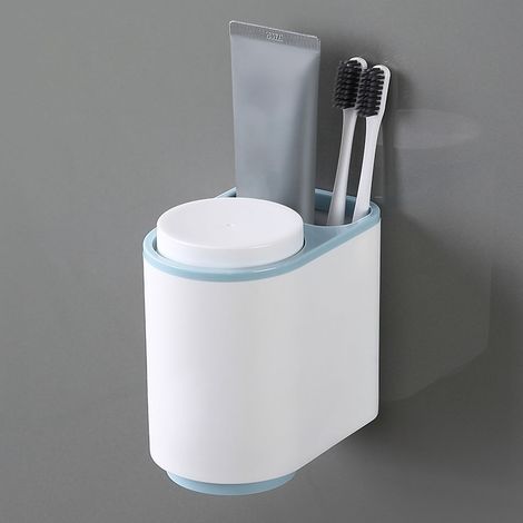 Porte-gobelet magnétique suspendu pour brosse à dents, support à fixation par adsorption pour salle de bain, bleu (1/5)