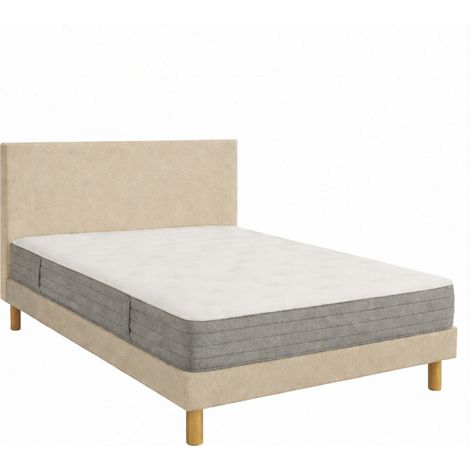 Matelas Essenzia LEVITATION Très Ferme 1000 + Sommier Tradition Graphic 13 cm + Pieds 180x200 Beige Ressorts
