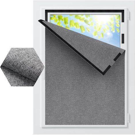 Rideaux occultants autocollants temporaires, gris, 1,5 x 1 m (1/2)