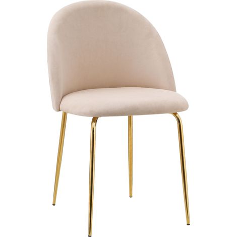 Fargo Gold Velvet Beige Velvet Stuhl (1/5)