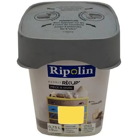 RIPOLIN Peinture Esprit Récup' Pièce à vivre Jonquille 0,75 L (1/3)
