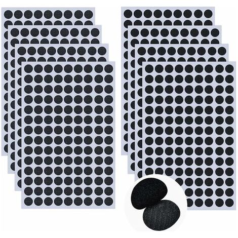 Scratch Autocollant Rond 8mm,1008 pièce Scratch Autocollant Double Face, Bande Agrippantes Adhésives Puissant Hook Loop Rubans pour Ménage, Bricolage Et l'artisanat (1/5)