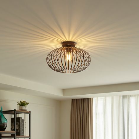 [NEUWERTIG] B-Ware Lindby Nahele Deckenlampe Hängelampe Lampe Leuchte E27 Käfigschirm Braun