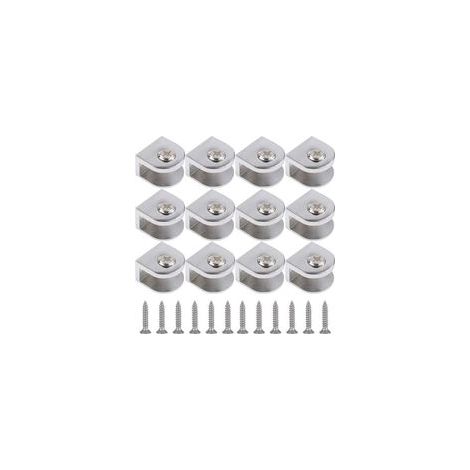 Lntyq 12-teiliges Glasklemmen-Set, verstellbare Glashalterung, Glasstützklemme, verstellbare Glastrennwandhalterung, geeignet für Glasstärken von 3 bis 10 mm (1/5)