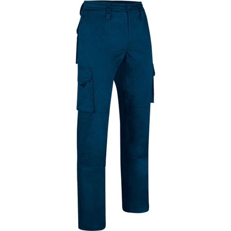Pantalón de trabajo reforzado y multibolsillos para herramientas, diseño ajustado, en sarga gruesa METIER 42 Azul marino orión