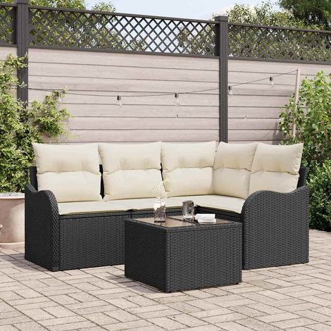 vidaXL Set Divano da Giardino 5 pcs Marrone polyrattan (1/5)