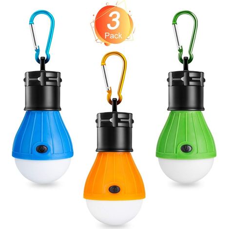 Campinglicht, LED-Campinglaterne, tragbares Zeltlicht-Laternenbirnen-Set – COB-Notlicht 150 Lumen, wasserdichtes Campinglicht für Camping, Abenteuer, Angeln, Garage, Stromausfall (3er-Pack) (1/4)