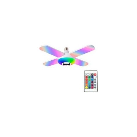 Ventilateurs de plafond avec éclairage intégré et haut-parleurs RGB réglables, commande vocale et télécommande incluse, culot E27, étanches IP44, usage intérieur et extérieur – idéal pour fêtes et fes (1/5)
