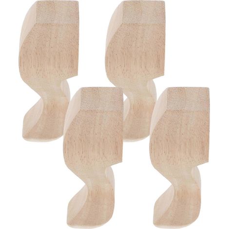 Ensemble de pieds de meubles : pieds de meubles en bois massif sculpté, style européen, pieds de remplacement en bois, adaptés aux tables basses, armoires et tables de chevet. (1/5)