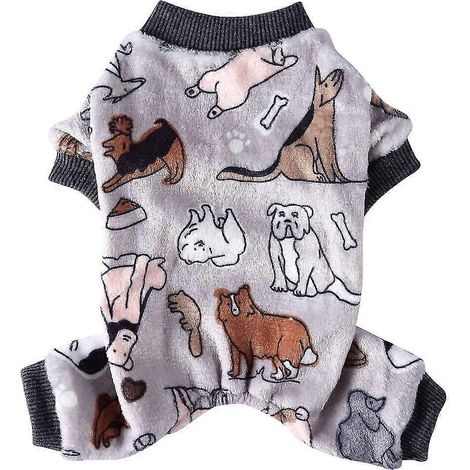 Hundepyjama Winter Hundekleidung Bedruckter warmer Overall Mantel für kleine Hunde Welpen Hund Katze Chihuahua Pomeranian Kleidung Overalls 17 (1/5)