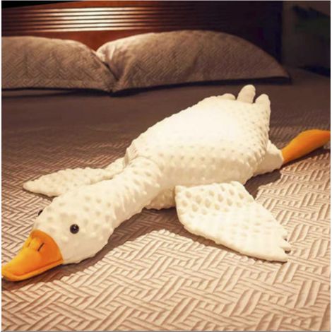 Peluche oie blanche géante, oreiller de sommeil ventrale, coussin peluche mignon pour canapé, nouveau produit tendance (1/3)
