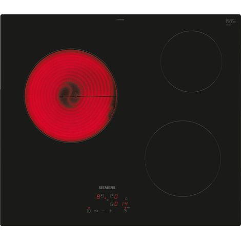 piano cottura in vetroceramica 60 cm 3 fuochi 5700 W nero - ET61RBMB8E - siemens (1/5)