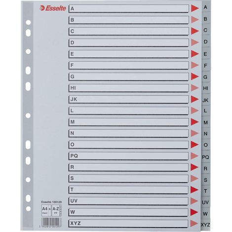 Esselte Register PPL Alphabetisch A-Z Format A4 Maxi 20 Register