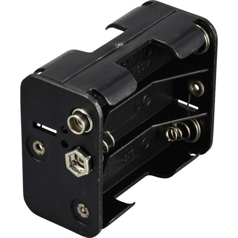 TRU COMPONENTS TC-13220544 Support de pile 6x LR6 (AA) raccordement par empreinte pile 9V (L x l x H