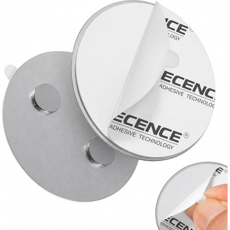 2X Support Magnétique Détecteur de Fumée Ø50 mm Autocollant (1/5)