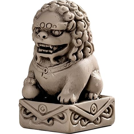 Touche de clavier en résine, sculpture de lion en pierre simulée, ornement miniature de bureau, décoration de paysage (gauche) (1/5)