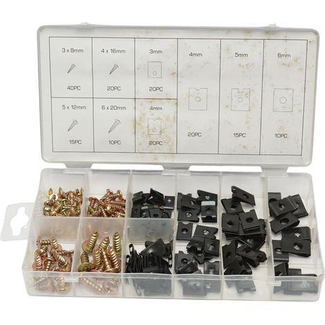 Kit morsetti metallici a U con viti 170 pezzi (1/4)