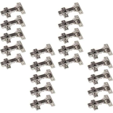 Lot De 20 Charnière Clip Charnière Automatique, Charnière Clip Charnière Automatique, Montage Porte En Applique 105°, Charniere Standard Pour Armoires De Porte Cuisine Porte De Placard Cuisine (1/5)