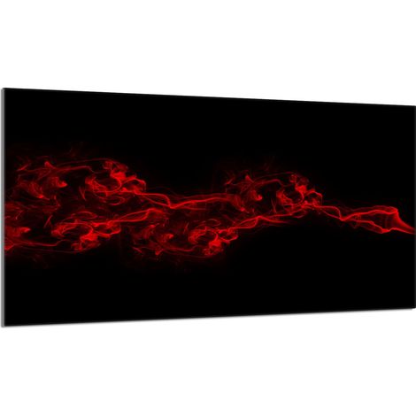 Plaque de protection en verre pour poêle 90x52 Noir (1/5)
