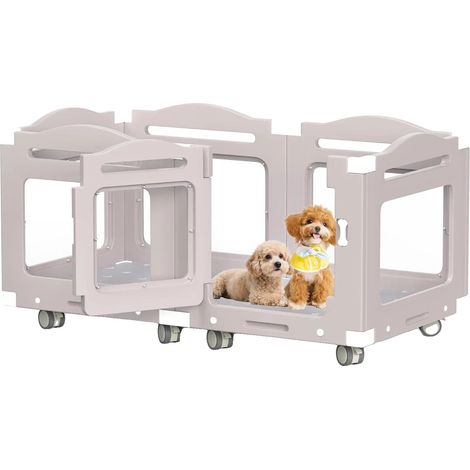 Box per cuccioli, per interni, pannelli configurabili, 6 pannelli con porta (1/2)