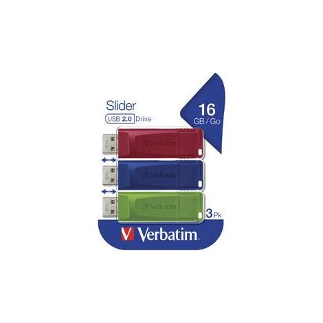 Verbatim Slider unità flash USB 16 GB USB tipo A 2.0 Blu, Verde, Rosso (1/5)