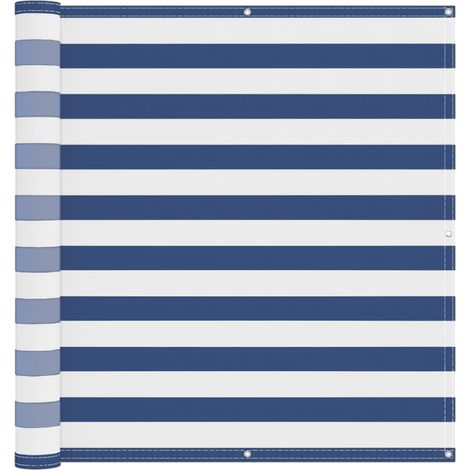 Balkonsichtschutz Blau und Weiß 110 x 1000 cm Oxford-Stoff vidaXL