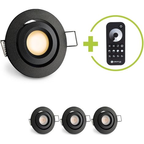 Einbaustrahler Mini schwenkbar Matera 3W 2700K IP44 - Farbe: schwarz matt - Anzahl: 4x