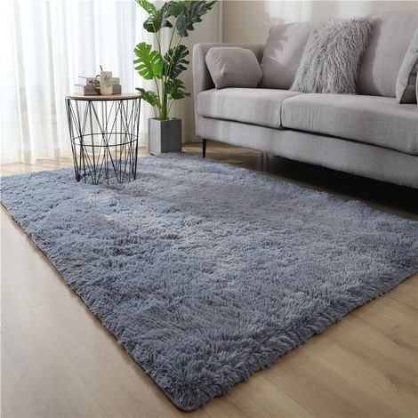 Tapis moelleux uni, carpette minimaliste en polyester pour salon, chambre ou bureau, revêtement de sol cosy, 1 pièce pour déco intérieure moderne. (1/3)