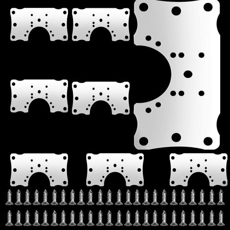 Cabinet de la Charnière de la Réparation de la Plaque d'Acier Inoxydable Charnière de Réparation de Supports Pack de 8 Plat de pattes de Fixation pour Meuble de Cuisine Meuble de Porte avec des Vis 48 (1/5)