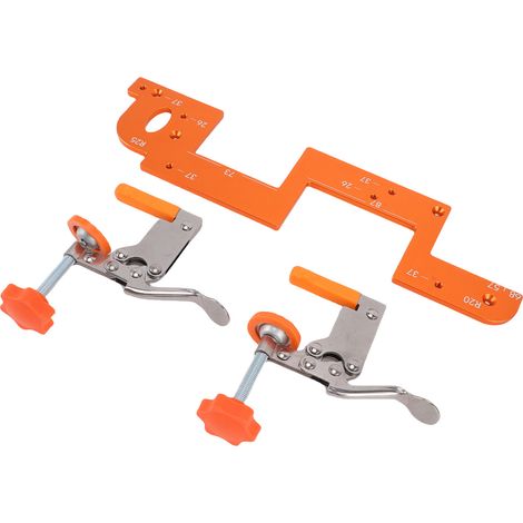 Gabarit de défonceuse encastré en alliage d'aluminium pour porte d'armoire, outil auxiliaire de rainurage courbe avec serre-joint rapide en inox (1/5)