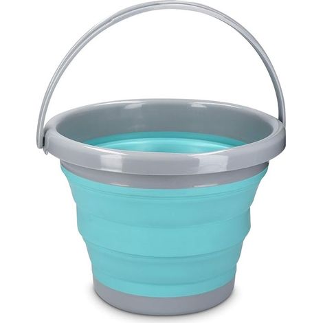 Seau Pliable 5L - Seau Portatif Usage Intérieur et Extérieur - Rangement Rétractable Idéal pour Camping Pêche Ménage Lessive Jardinage (1/5)