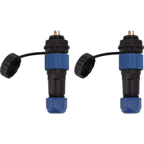 2 Pièces Connecteur Aviation SD16 Étanche IP68, Prise Femelle et Socle Mâle SD16 3 Broches, Filetage G3/8 avec Écrou Arrière (1/5)