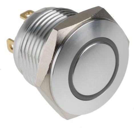 Bouton-poussoir, Momentané lumineux, LED Vert, Rouge, Unipolaire à une direction, 2 A, Translucide, Montage panneau ( Prix pour Paquet de 1 )