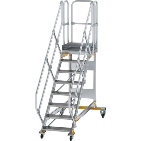 MUNK Plattformtreppe fahrbar 45° Stufenbreite 600mm 8 Stufen (1/2)