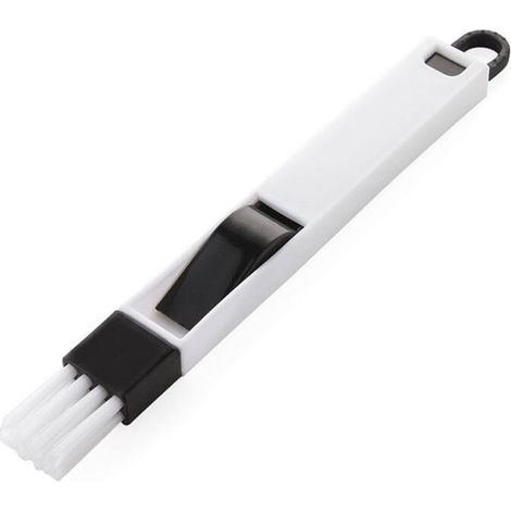 Fensterschlitz-Reinigungsbürste, 4er-Pack, 2-in-1-Rillenreinigungsbürste, kleine Lüftungsschlitz-Reinigungsbürste, Mini-Kehrschaufel und -Besen, Schwarz, Fonepro